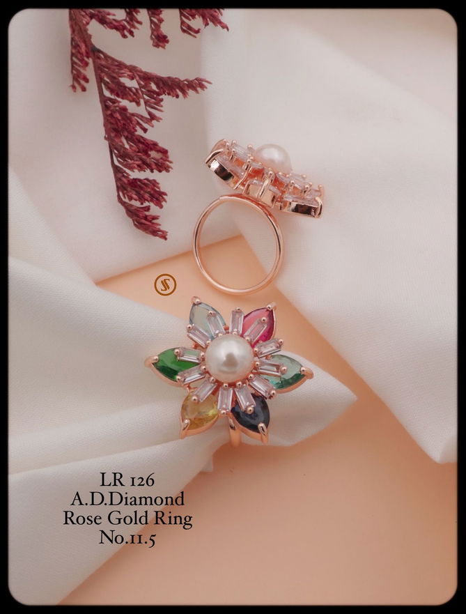 Lr Rose Gold And Silver Ad Diamond Ring Wholesalers In Delhi
